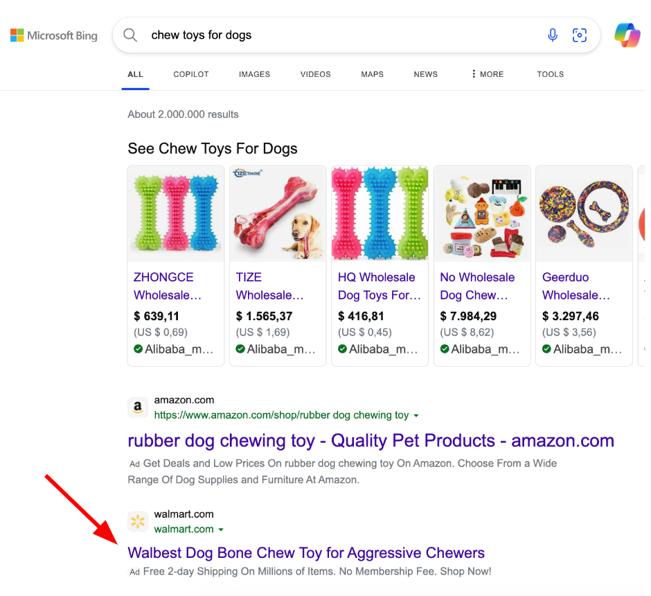 Bing ad