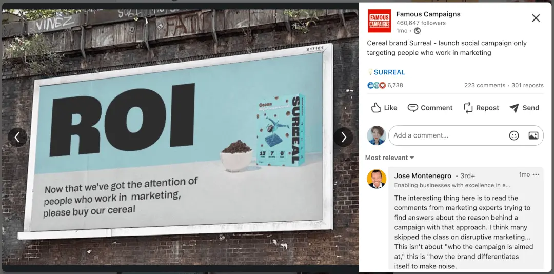 roi - surreal cereal ad copy example